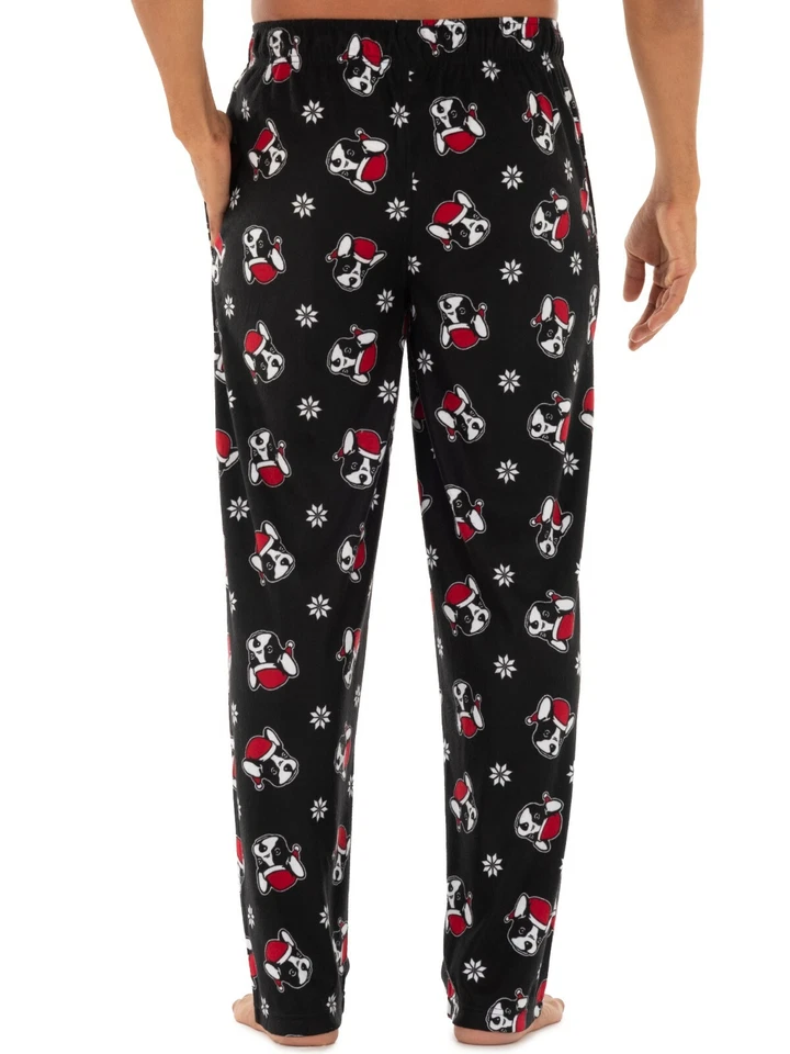 Fruit of the Loom 波士顿梗圣诞节超细摇粒绒睡眠睡衣裤 2XL-5XL — 第 3/4 张图片