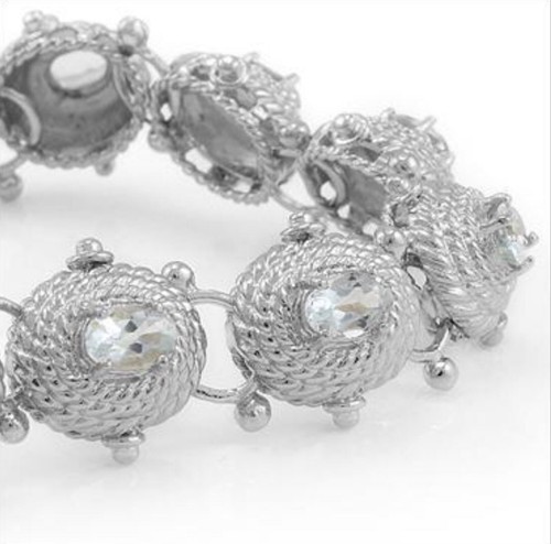 Womens White Gold Rhodium Finish 7 Inch Bracelet - Picture 6 of 12