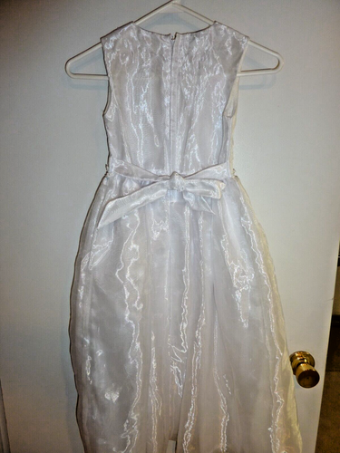 Peachy Kids White Dress Flower Girl First Communion Formal Size 5 - Picture 2 of 7