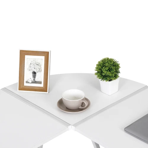 White/Brown/Black L-Shaped Computer Desk Gaming Table with Large Desktop Home  - Picture 22 of 25