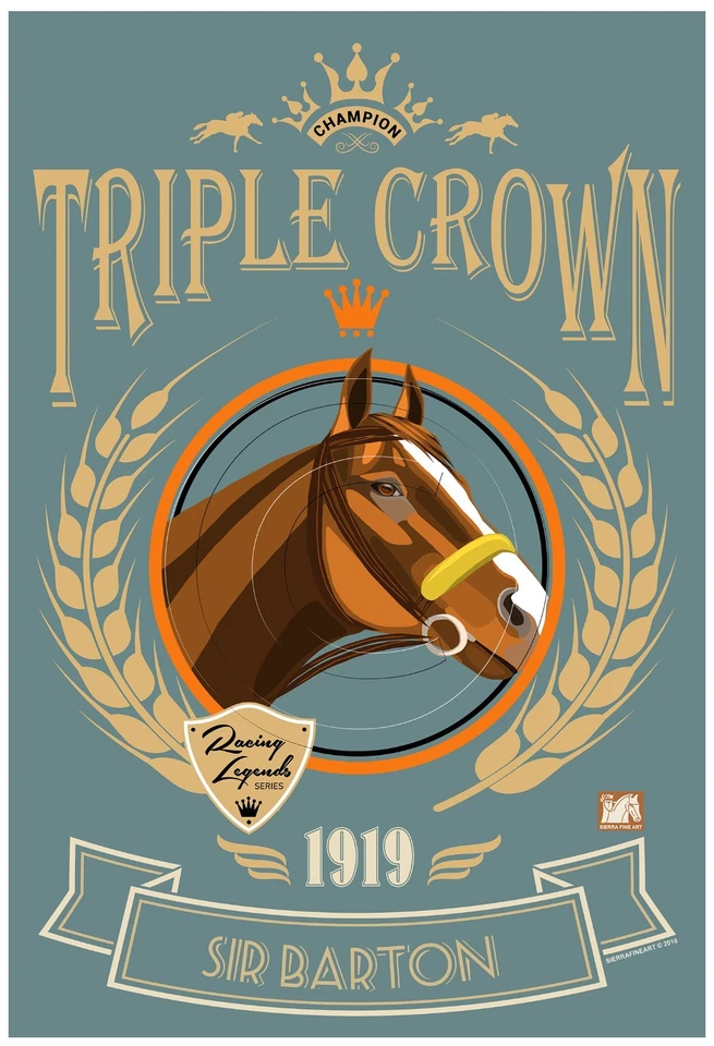 Póster ganador de la triple corona Sir Barton recuerdos arte aspecto vintage SFASTUDIO Foto 2 de 4