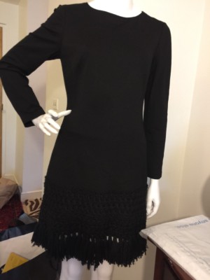 Trina Turk Dress BLACK w CROCHET HEM!