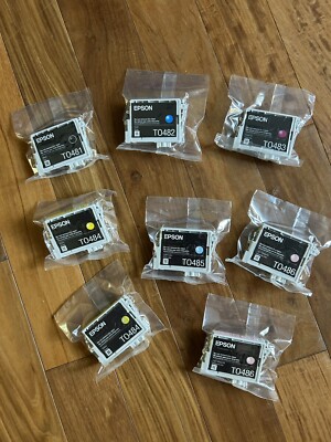 Epson TO48920 Printer Cartridges (brand new, sealed), 8 Total, Various Colors