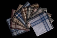 Men's 100 Cotton Plaid Pocket Square/Handkerchiefs/Hankies 15"W x 15"L