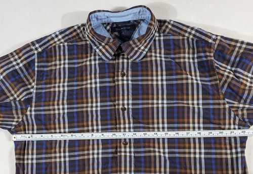 Camisa para hombre Tommy Hilfiger con botones talla L manga larga a cuadros marrón - Imagen 4 de 10