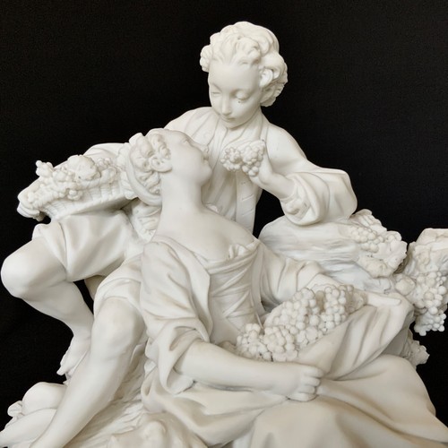 SEVRES BISKUIT PORZELLAN STATUE / LES MANGEURS DES RAISINS / 18.JH. FRANKREICH - Bild 6 von 24