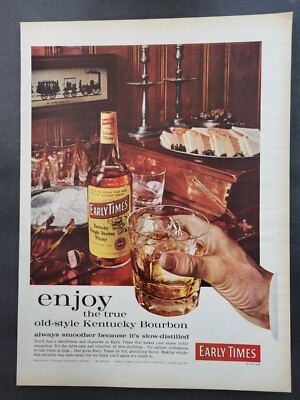 Early Times Whiskey-The True Old Style Kentucky Bourbon-Print Ad 1959