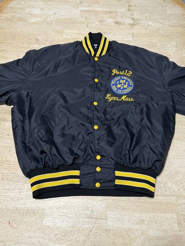 Vintage Franco American War Veterans Satin Jacket Holloway Gr. XL Lynn, MA USA - Bild 2 von 12