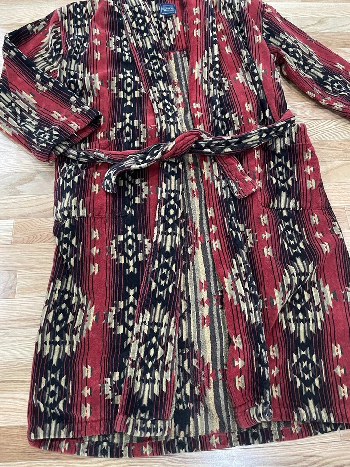 Bata Majestic International Para Hombre Talla Pequeña Mediana Algodón Navajo Suroeste Foto 2 de 4