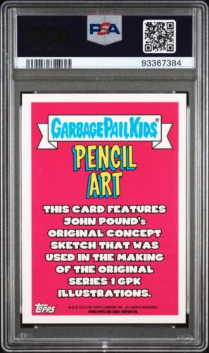 2013 Garbage Pail Kids Chrome Series 1 Pencil Art #8a Adam Bomb 8a GPK PSA 10 - Picture 2 of 2