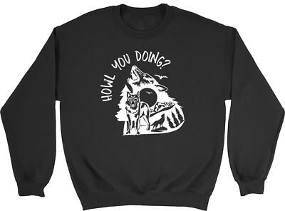 Wolfsliebhaber Kinder Sweatshirt Howl You Doing? Wilde Wölfe Jungen Mädchen Geschenk Pullover