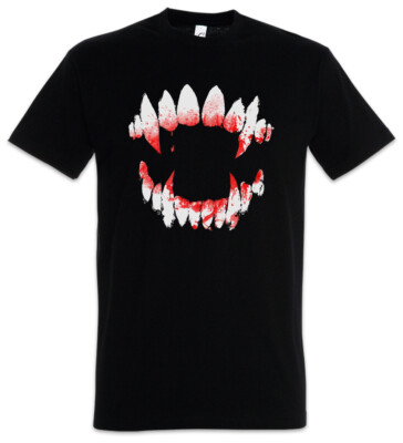 Vampire Dentition Herren T-Shirt Vampir Blut True Gebiss Zähne Biss Bite Teeth