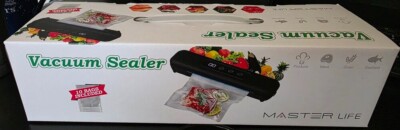 Master Life - Black Vacuum Sealer for Foods - Brand New