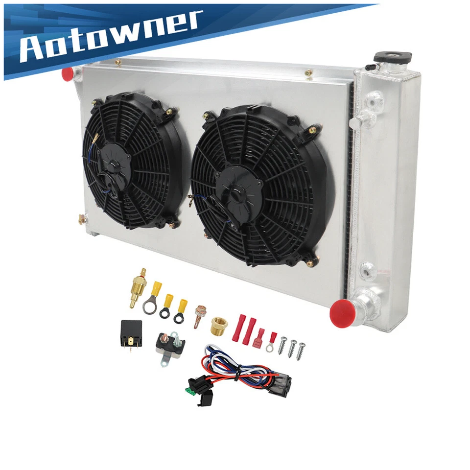 369 4Row Radiator+Shroud Fan For 67-72 Chevy CK C10 C20 C30 K10 K20 GMC K2500 - Image 4 of 4