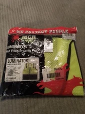 MCR Safety cl2mlszx5 Luminator Hi-Vis Fluorescent Lime Safety Vest Size 4XL