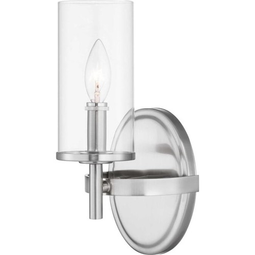 Progress Lighting Strahan Collection 1-Light Brushed Nickel Vanity Sconce Op-Box