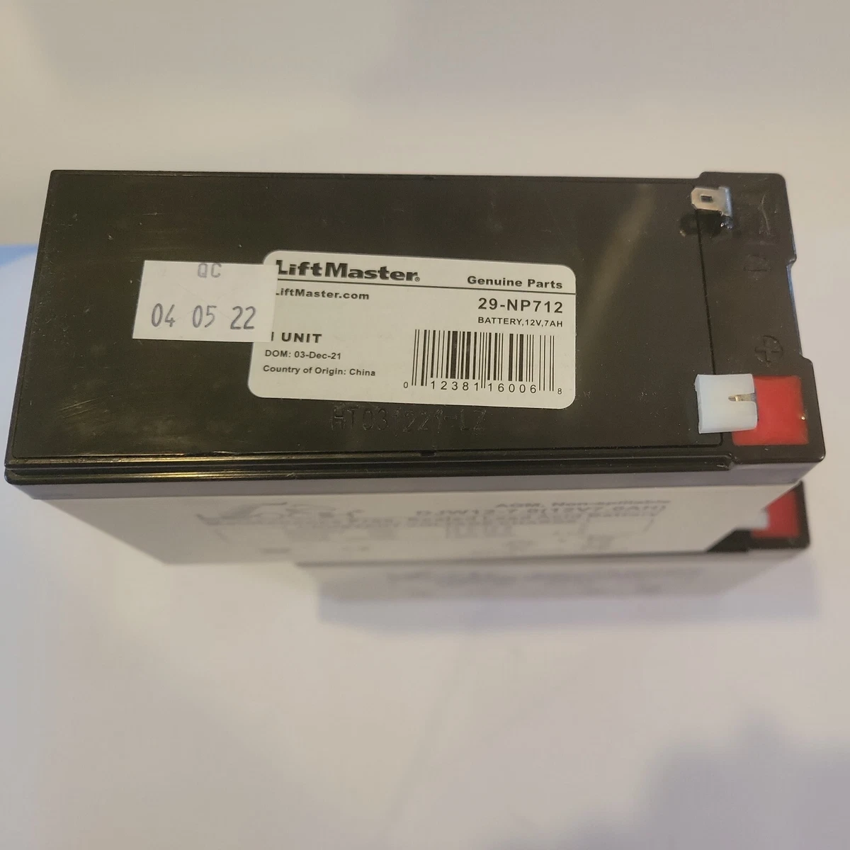 2( Two) Lift Master 29- NP712 Sealed 12 V 7 Ah Lead- Acid 