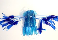 Squidnation Flippy Floppy Thing Trolling 9" Mauler Squids Chain - OCEAN BLUE