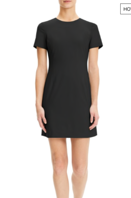 Theory 0 Black Jatinn Traceable Wool Stretch Short Sleeve Dress | eBay