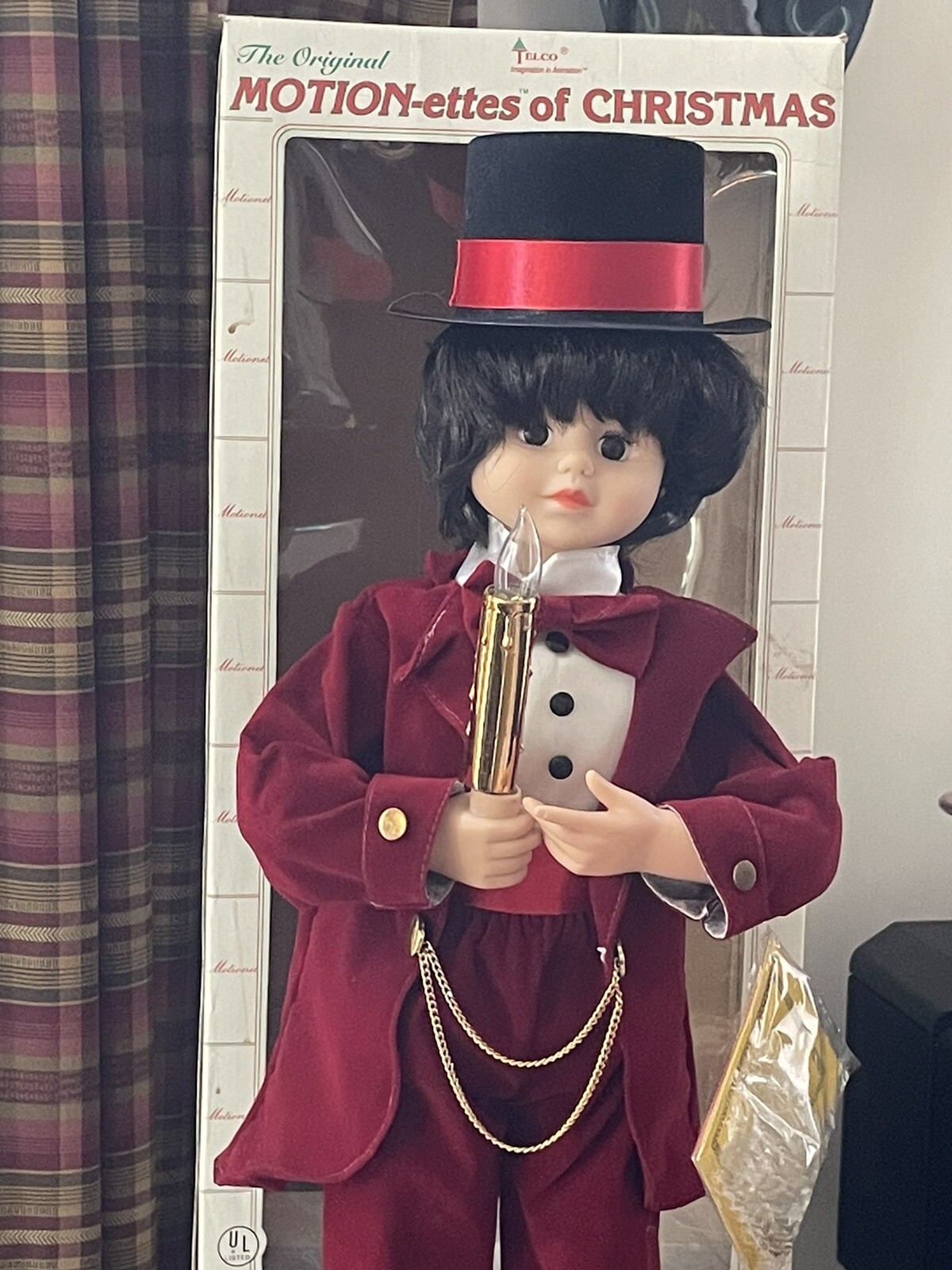 Telco Boy Caroler w Candle Top Hat White Shirt Bow Tie 24