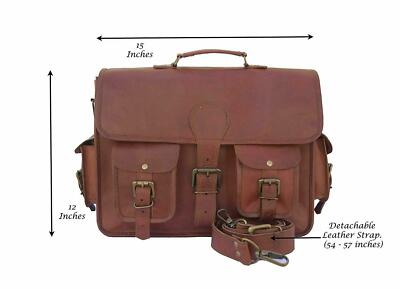 Leather Bag Men Messenger Laptop Briefcase Vintage Satchel Genuine Handmade Bag