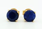 Genuine 2.16 Cts Blue Sapphire Stud Earrings .925 Silver - New With Tag