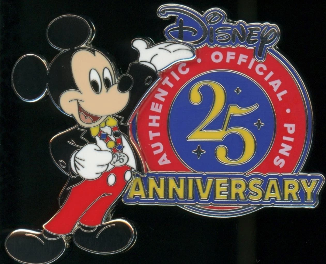 Mickey Authentic Official Trading 25th Anniversary Celebrating Years Disney Pin
