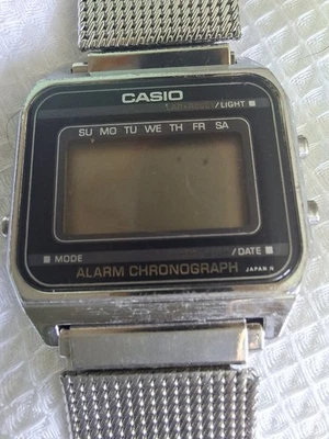 Casio A-680 Quartz Digital Alarm Chronograph Day/Date Light Mesh Bracelet