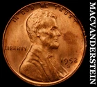 1952-S Lincoln Wheat Cent- Red- Choice Gem Brilliant Uncirculated Luster #i9317
