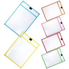 6 Pcs Colorful File Bags Document Holder Page Protector Binder Protectors