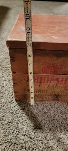 Vintage Remington Sur Shot Waterproof 16 Gauge Shotgun Shell Wooden Ammo Box - Bild 10 von 11