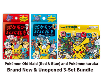 Brand New & Unopened Pokemon Old Maid Red & Blue + Karuta Set of 3 Japan Authent