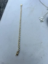 Signed FAS Gold Over Sterling Silver CZ Tennis Bracelet 7” 925 #235