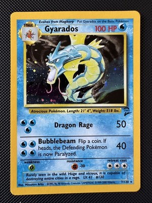 Gyarados 7/130 Holo Rare Base Set 2 Pokémon Karte
