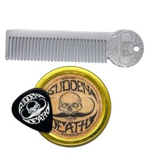 Sudden Death 1 oz Mustache Wax  Platinum Comb - Strong Hold Grooming Kit