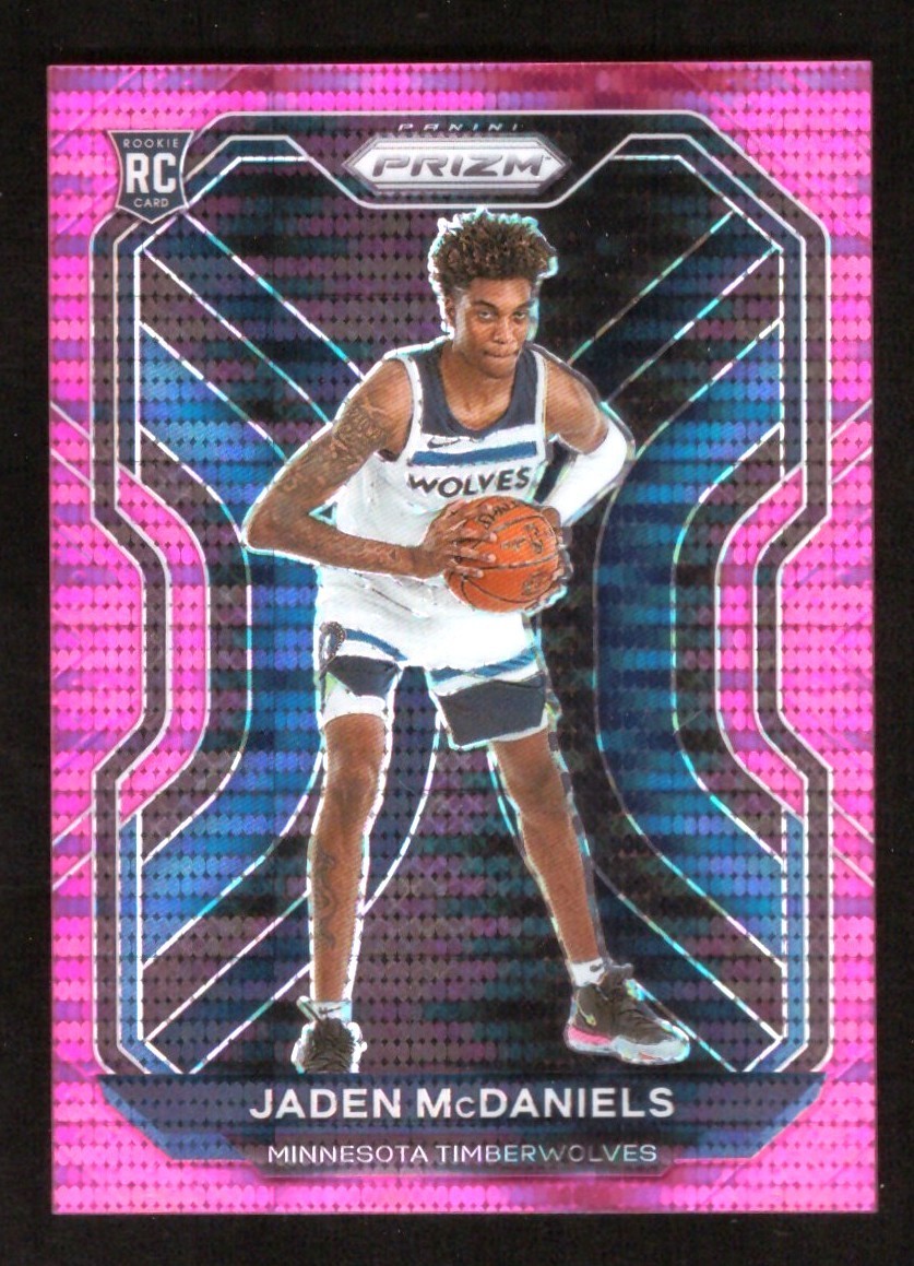 2020-21 Panini Prizm #277 Jaden Mcdaniels Rookie Pink Pulsar Prizm 26/42