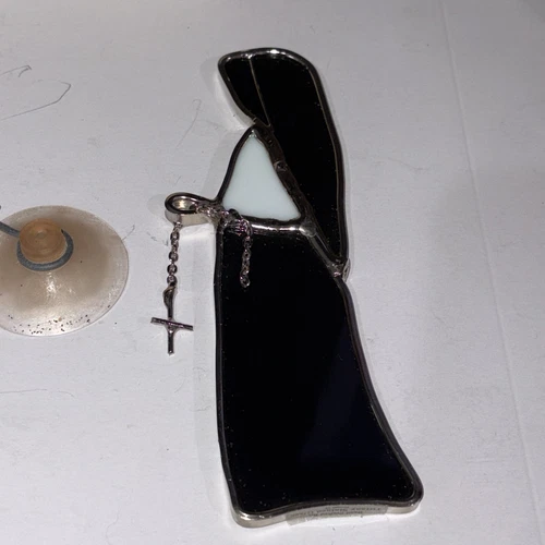 Vtg Tiffany Stained Glass Collectors Society Sun Catcher Catholic Nun Sister