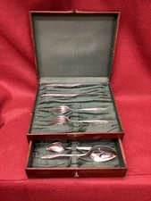 Vintage Oak Silverware Chest 10.5 X 9 X 5 (Rogers?) Dovetail Corners