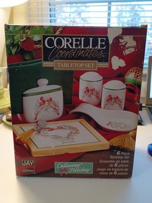 Vintage Corelle Callaway Holiday 6pc Completer Tabletop Set NEW