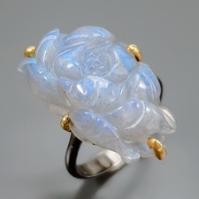 Jewellery 22 ct+ Natural Labradorite Ring 925 Sterling Silver Size 8.5 /R436346