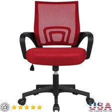 Ergonomic Adjustable Mid Back Mesh Swivel Office Chair W/ Armrests Comfort New