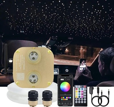 Fiber Optic Lights RGBW 20W Dual-Head Twinkle App Sound Activated