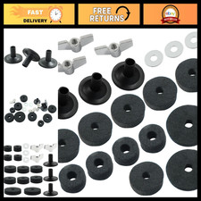 21 Pcs Black Cymbal Replacement Set - Hi-Hat Clutch, Felts, Sleeves  Wing Nuts