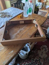 THORENS TD 166 PLINTH - GOOD SHAPE - NO HINGES OR BOTTOM PLATE OR FEET