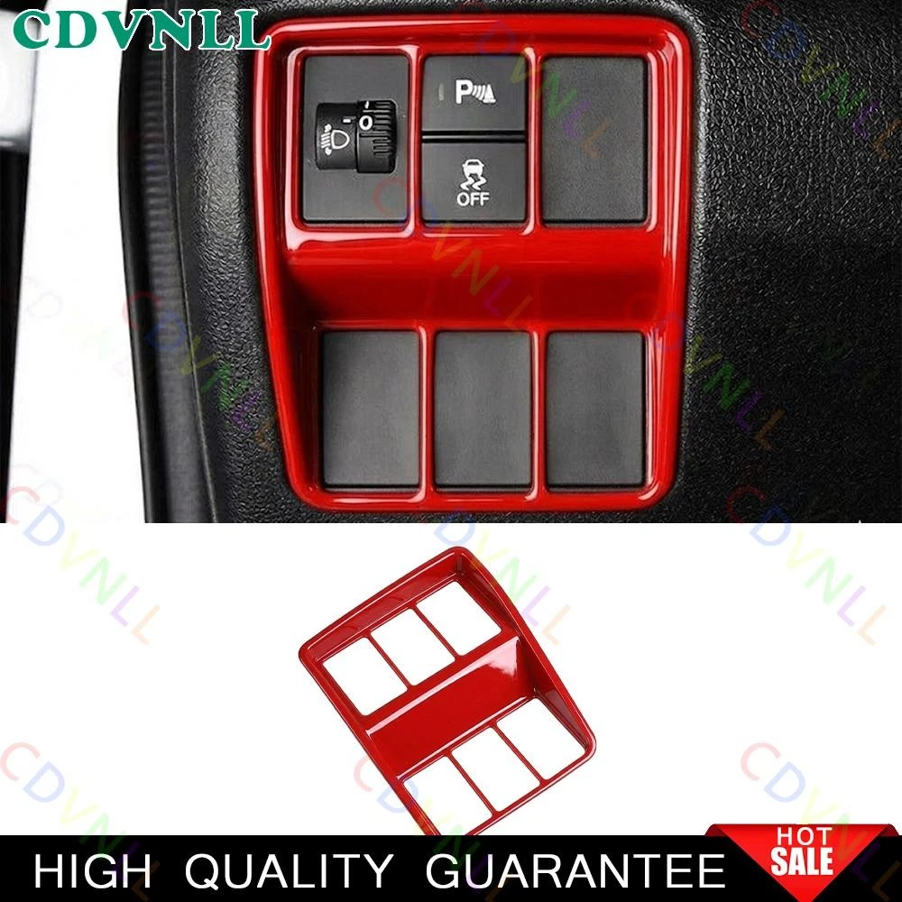 For Honda CR-V 2017-2022 Bright Red Headlight Switch Control Cover Trim CRV 1*