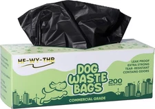 Dog Waste Bags 200 Count - Thick, Plastic, 200 (Pack of 1), Black 