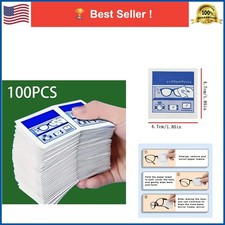 100 Disposable Eyeglass Cleaning Wipes Individually Packaged Lens Screen Cloths