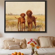 Watercolor Painting Dog Canvas Print Outdoor Dog Artwork Vizsla Wall Decor Art