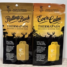 Conquest Scents EverCalm or RuttingBuck ThermaPad Deer Hunting Scent Pads 5-Pack