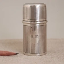 Tiffany & Co Sterling Silver Shaving Brush Case Holder Makers Barber Canister